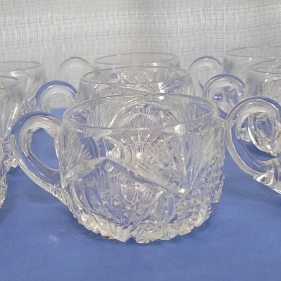 ❤VINTAGE AMERICAN BRILLIANT CUT CRYSTAL CUP SET 12 PIECES - Picture 7 of 7